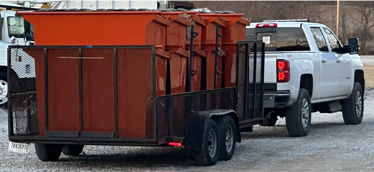Orange 2Yd on trailer
